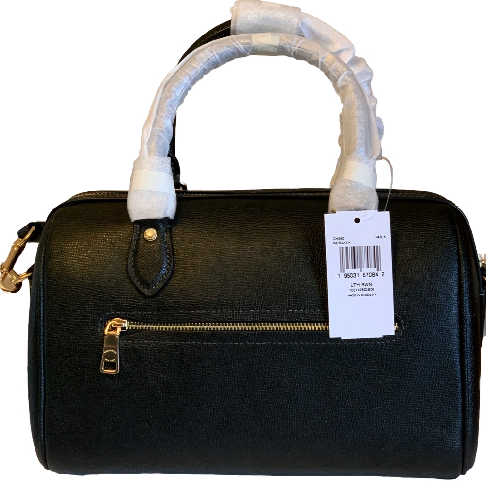 COACH Rowan Satchel Bag Black Refined Pebble Leather (NWT) - Picture 11 of 13